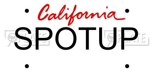 SPOTUP California License Plate