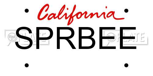 SPRBEE California License Plate