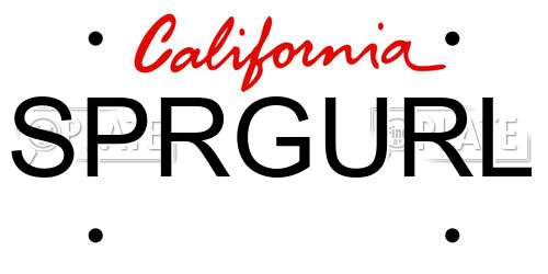 SPRGURL California License Plate