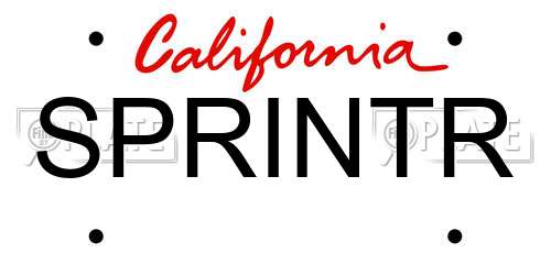 SPRINTR California License Plate