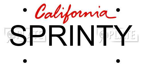 SPRINTY California License Plate