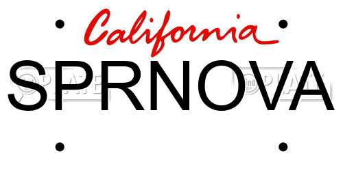 SPRNOVA California License Plate