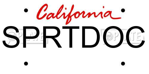 SPRTDOC California License Plate
