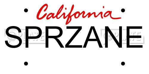 SPRZANE California License Plate