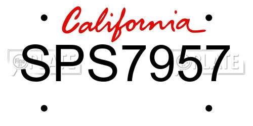 SPS7957 California License Plate