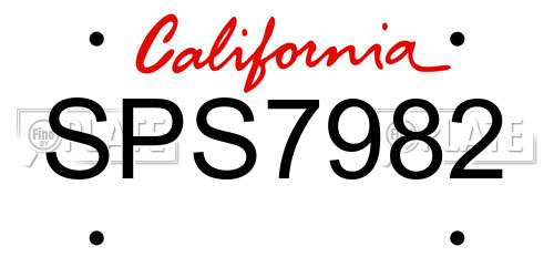 SPS7982 California License Plate