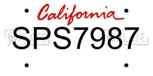SPS7987 California License Plate