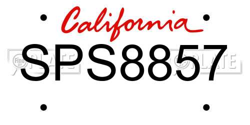 SPS8857 California License Plate