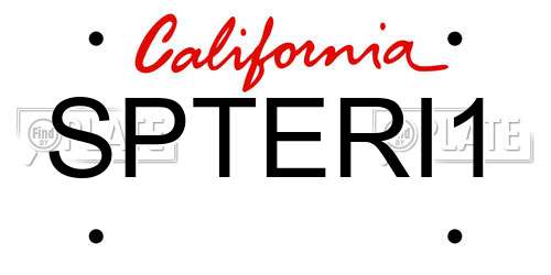 SPTERI1 California License Plate