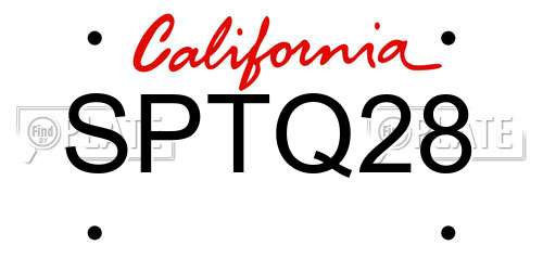 SPTQ28 California License Plate