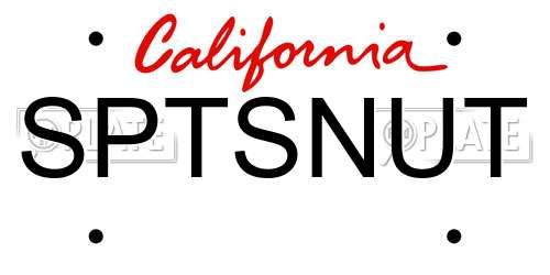 SPTSNUT California License Plate