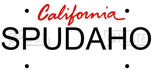 SPUDAHO California License Plate