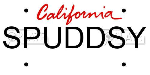 SPUDDSY California License Plate