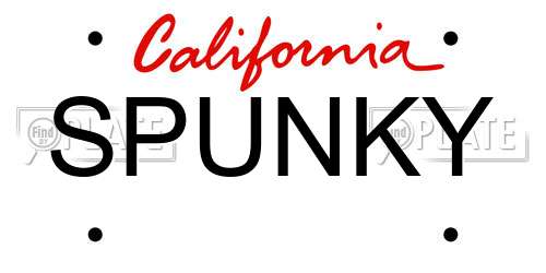 SPUNKY California License Plate