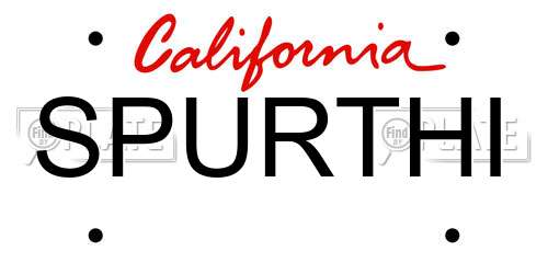 SPURTHI California License Plate