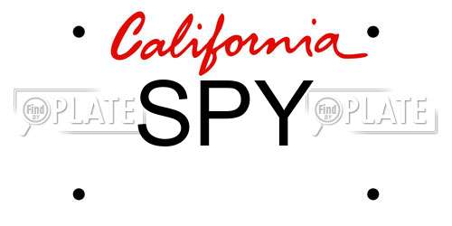 SPY California License Plate
