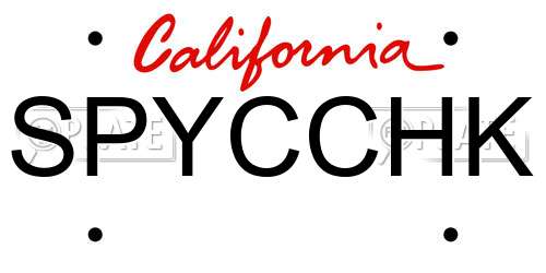 SPYCCHK California License Plate