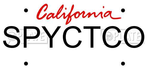 SPYCTCO California License Plate
