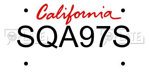 SQA97S California License Plate
