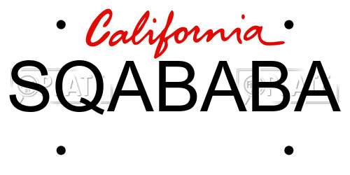 SQABABA California License Plate