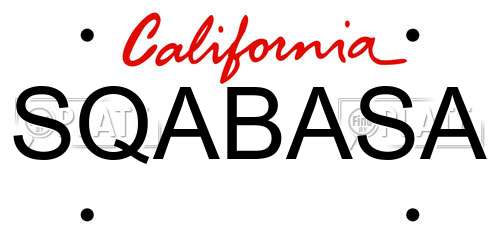 SQABASA California License Plate