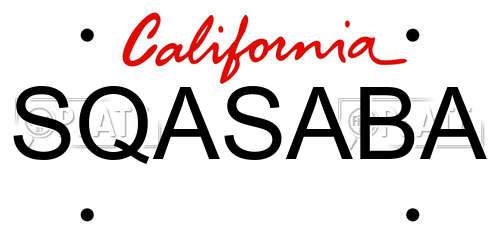 SQASABA California License Plate