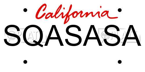 SQASASA California License Plate