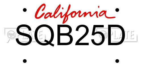 SQB25D California License Plate