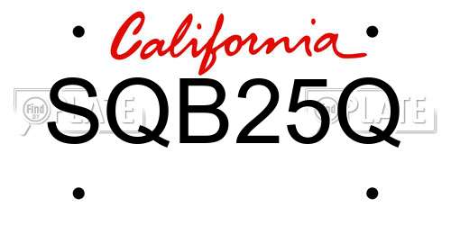 SQB25Q California License Plate