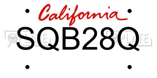 SQB28Q California License Plate