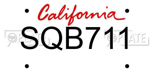 SQB711 California License Plate