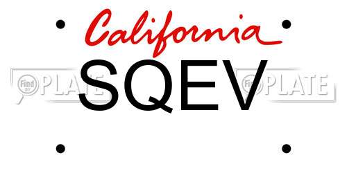 SQEV California License Plate