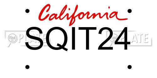 SQIT24 California License Plate