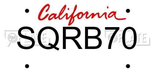 SQRB70 California License Plate