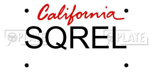 SQREL California License Plate