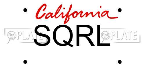 SQRL California License Plate