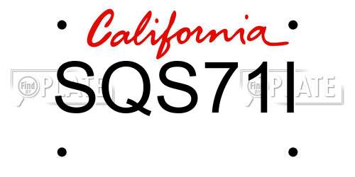 SQS71I California License Plate