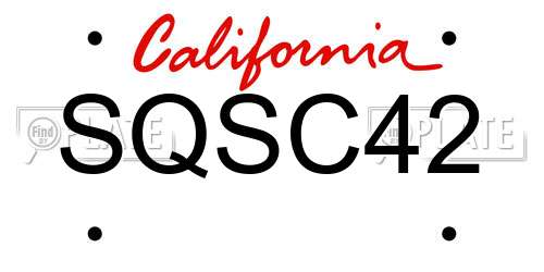 SQSC42 California License Plate