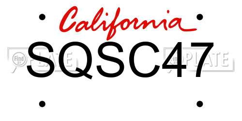 SQSC47 California License Plate