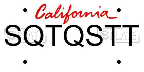 SQTQSTT California License Plate