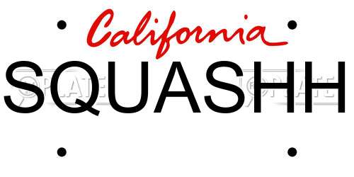 SQUASHH California License Plate