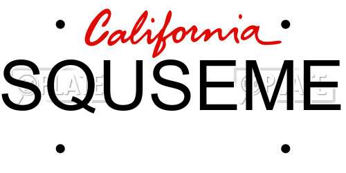 SQUSEME California License Plate