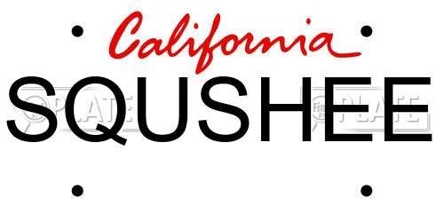 SQUSHEE California License Plate