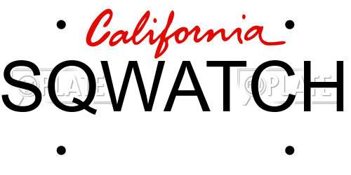 SQWATCH California License Plate