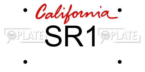 SR1 California License Plate