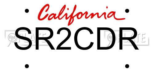 SR2CDR California License Plate