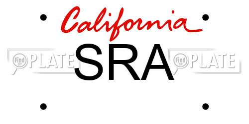SRA California License Plate