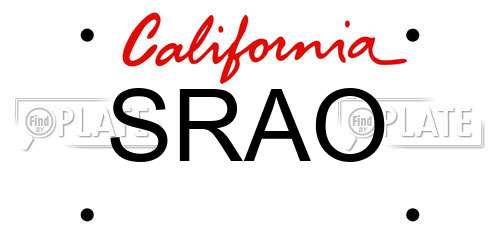 SRAO California License Plate