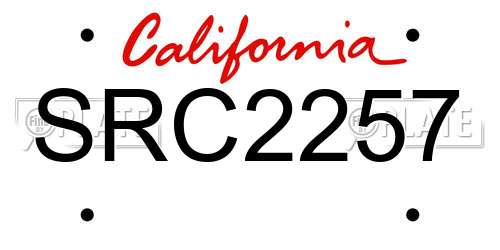 SRC2257 California License Plate