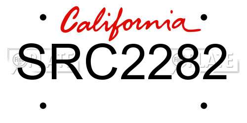 SRC2282 California License Plate